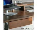 Desky Minimal Under Desk Drawer - Grey / Walnut Hardwood