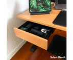 Desky Minimal Under Desk Drawer - Black / Curly Birch