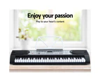 Alpha 61 Keys Electronic Piano Keyboard Digital Electric w/ Stand Stool Silver