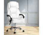 Artiss Executive Office Chair Leather Recliner White