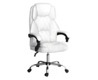 Artiss Executive Office Chair Leather Recliner White