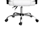 Artiss Executive Office Chair Leather Recliner White