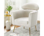 Artiss Armchair Boucle Fabric White Yoli