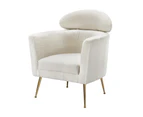 Artiss Armchair Boucle Fabric White Yoli