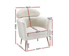 Artiss Armchair Boucle Fabric White Yoli