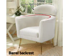 Artiss Armchair Boucle Fabric White Yoli