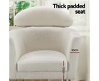 Artiss Armchair Boucle Fabric White Yoli