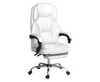 Artiss Executive Office Chair Leather Footrest White