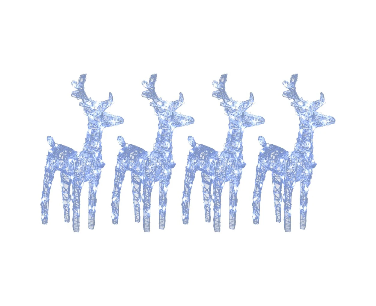 Christmas Reindeers 4 pcs Cold White 160 LEDs Acrylic