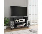 vidaXL TV Cabinet with Castors High Gloss Grey 80x40x45 cm Engineered Wood
