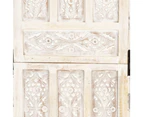 vidaXL Hand carved 5-Panel Room Divider White 200x165 cm Solid Mango Wood