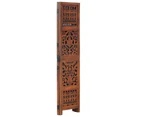 vidaXL Hand Carved 3-Panel Room Divider Brown 120x165 cm Solid Mango Wood