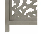 vidaXL Hand carved 3-Panel Room Divider Grey 120x165 cm Solid Mango Wood