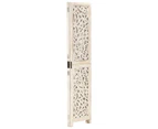 vidaXL Hand carved 3-Panel Room Divider White 120x165 cm Solid Mango Wood