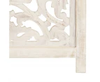 vidaXL Hand carved 3-Panel Room Divider White 120x165 cm Solid Mango Wood