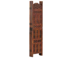 vidaXL Hand carved 5-Panel Room Divider Brown 200x165 cm Solid Mango Wood