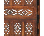 vidaXL Hand carved 5-Panel Room Divider Brown 200x165 cm Solid Mango Wood