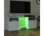vidaXL TV Cabinet with LED Lights High Gloss White 120x30x50 cm
