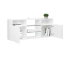vidaXL TV Cabinet with LED Lights High Gloss White 120x30x50 cm