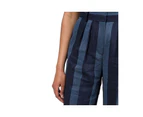 Striped Cotton Linen Blend Zip Trousers - Blue