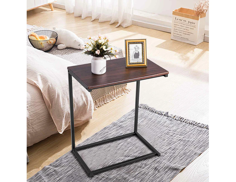 Costway C-Shape End Table Wood Sofa Side Table Bedside Coffee Table Office Living Bedroom