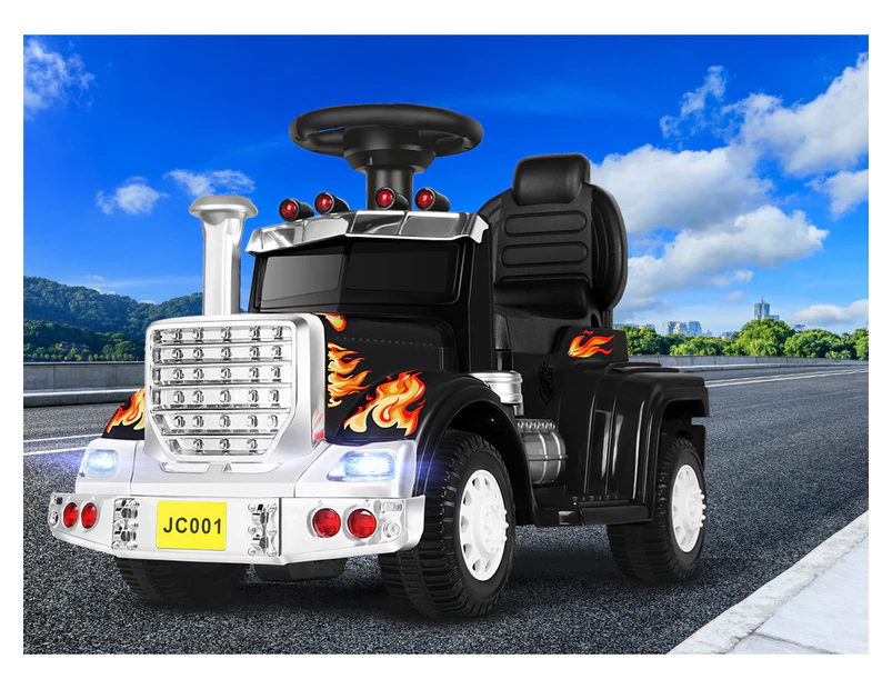 ALFORDSON Kids Ride On Car Electric Toy Truck 25W Motor w/ LED Lights Black
