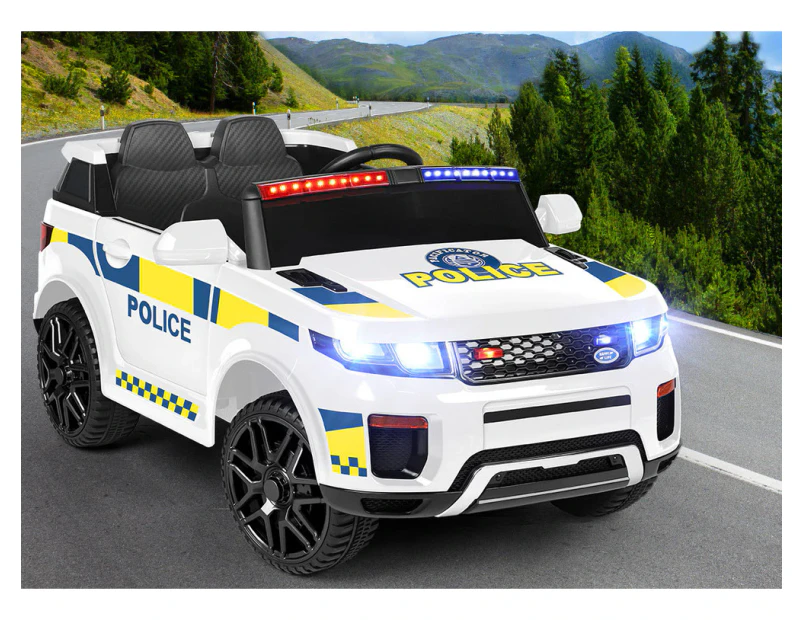 ALFORDSON Kids Police Ride On Car 12V Electric Toy Patrol Remote Control White