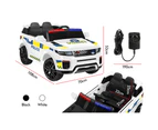 ALFORDSON Kids Police Ride On Car 12V Electric Toy Patrol Remote Control White