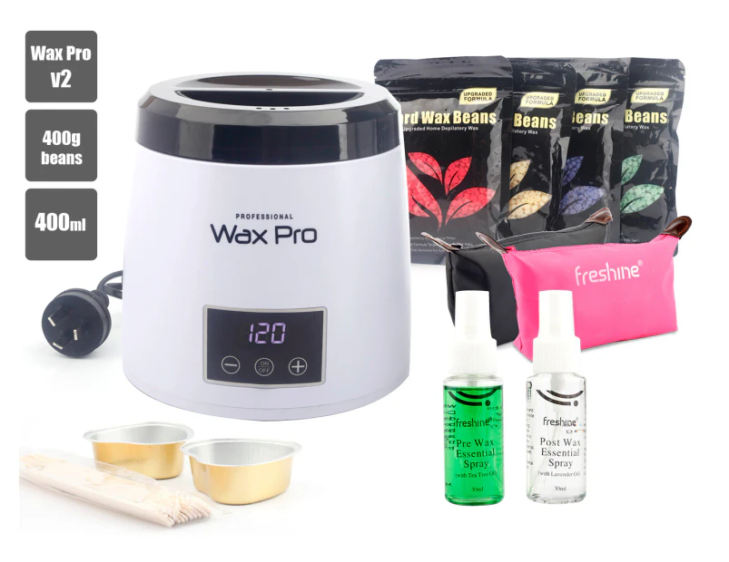 Pro 400ml Digital Wax Pot Heater Kits (Sydney Stock) 400g Wax Beads Skin Care Spray Waxing Kits Warmer Hard Beans Paperless Hair Removal