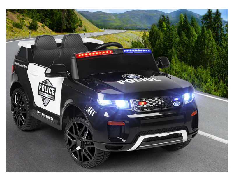 ALFORDSON Kids Police Ride On Car 12V Electric Toy Patrol Remote Control Black