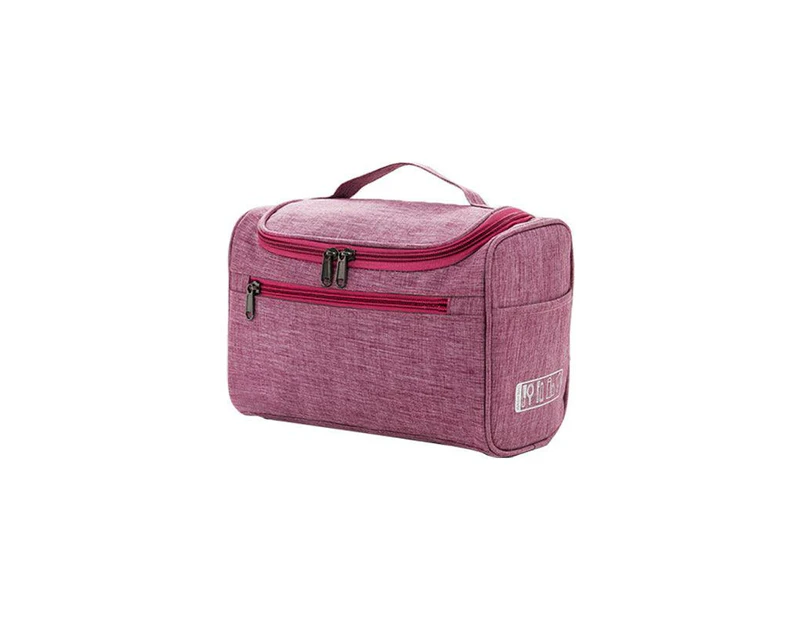 Womens Cosmetic Bag Make Up Case Travel Toiletry Wash Organiser Vanity Nail Box - Rose Red