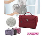 Womens Cosmetic Bag Make Up Case Travel Toiletry Wash Organiser Vanity Nail Box - Rose Red