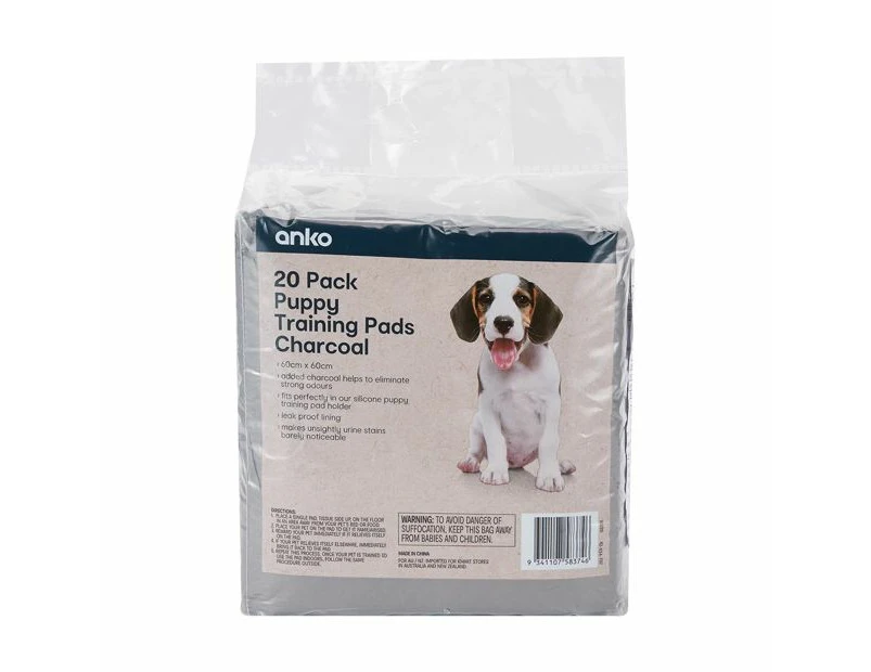 Charcoal Puppy Pad, 20 Pack - Anko - Grey
