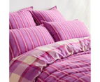 Target Maizey Check Linen/Cotton Quilt Cover Set - Pink