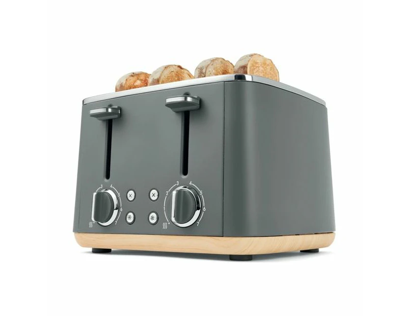 4 Slice Toaster, Grey - Anko - Grey