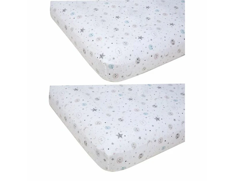 Flannelette Cotton Fitted Cot Sheets, 2 Pack - Anko - Multi
