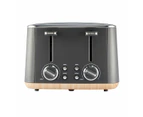 4 Slice Toaster, Grey - Anko