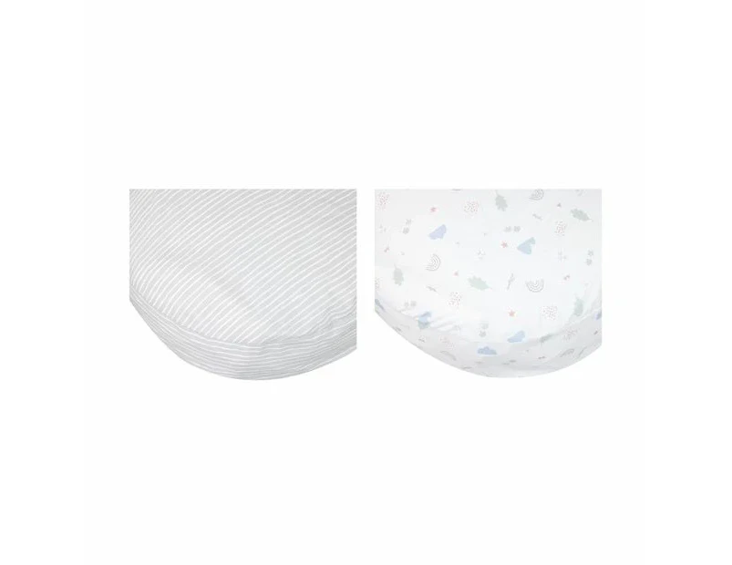Organic Cotton Fitted Bassinet Sheets, 2 Pack - Anko - Multi