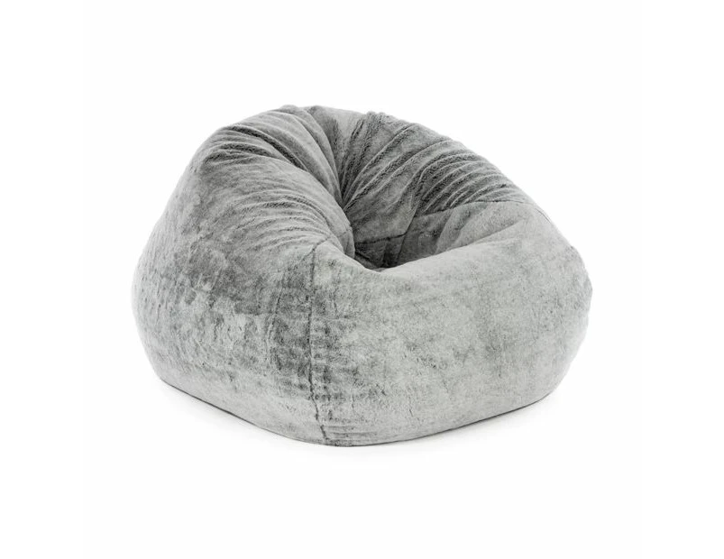 Grey Faux Fur Bean Bag - Anko