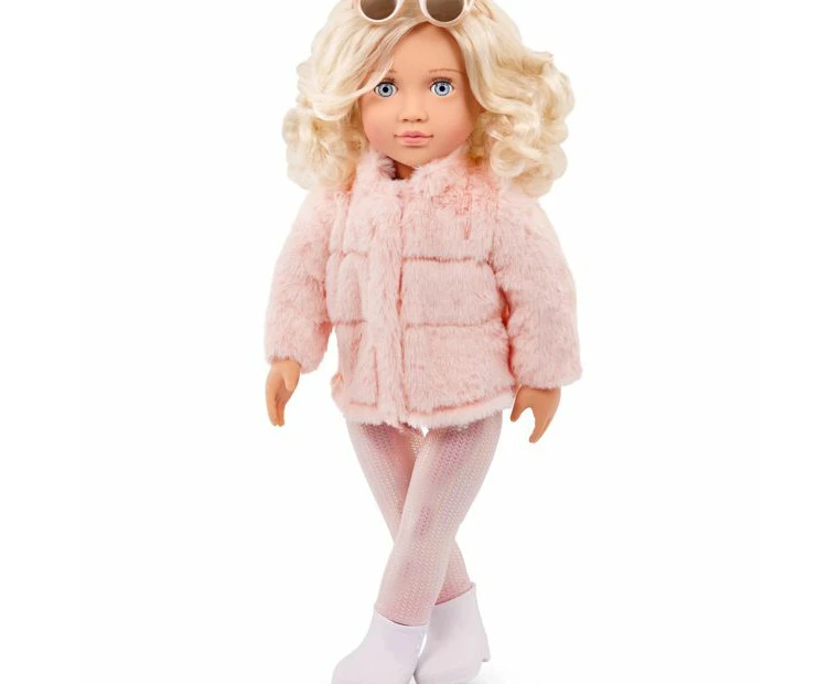 Our Generation Ava 46cm Fashion Doll with Pink Faux-Fur Coat