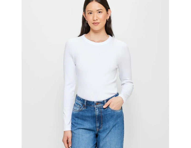 Target Australian Cotton Long Sleeve Rib Layering T-Shirt