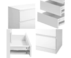Oikiture 3 Chest of Drawers Lowboy Dresser Table Storage Cabinet Bedroom White - White
