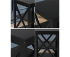 Oikiture Side Table Coffee Bedside Sofa End Tables 3-tier Shelf Black