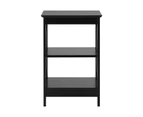 Oikiture Side Table Coffee Bedside Sofa End Tables 3-tier Shelf Black