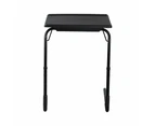 DREAMO Foldable Table Adjustable Tray Laptop Desk with Removable Cup Holder-Black