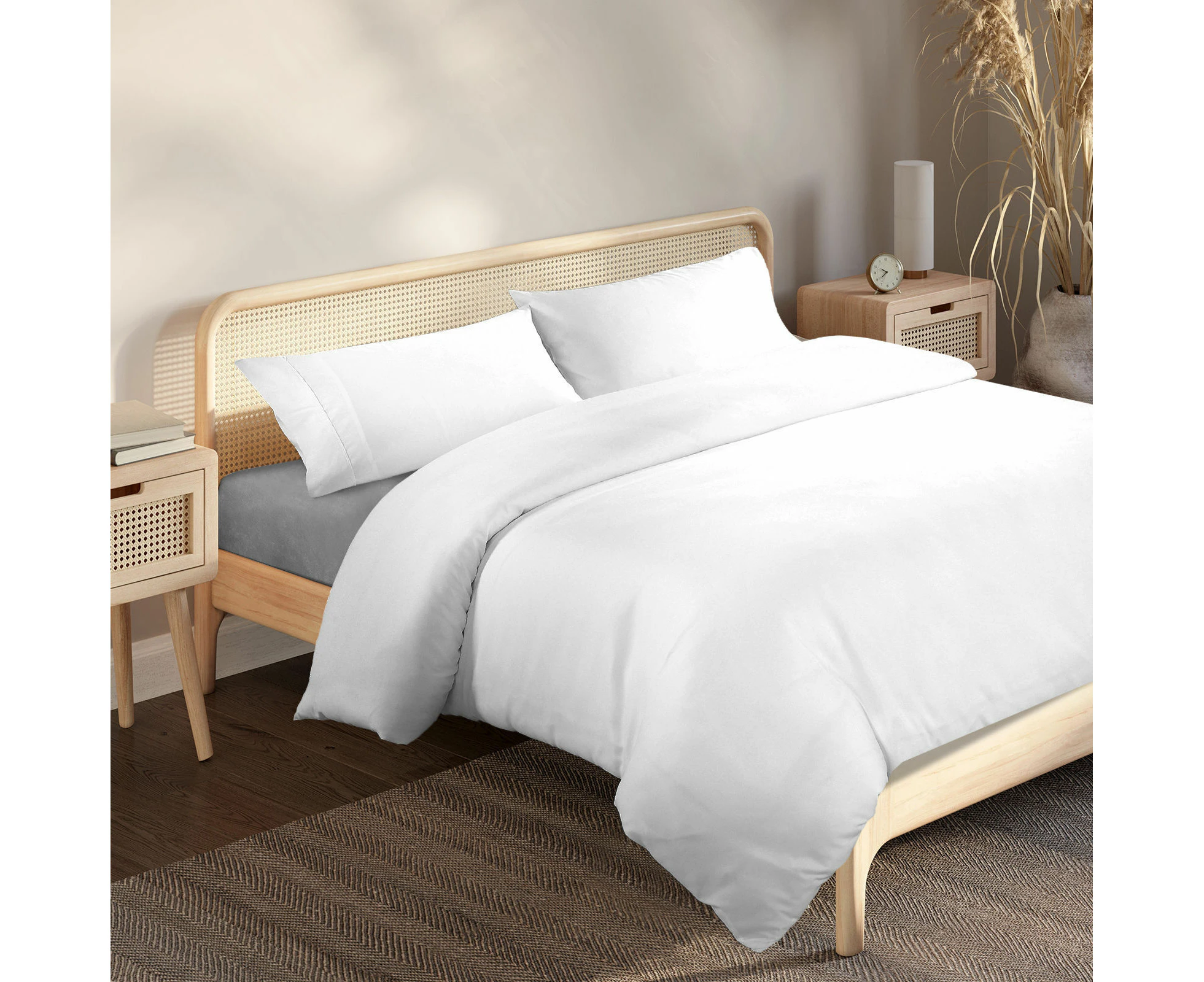 Royal Comfort Bamboo Blended Quilt Cover Set 1000TC Ultra Soft Luxury Bedding - Queen - Ivory