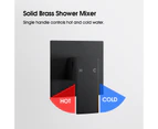 Shower Mixer tap Hot Cold mixer Square Bathtub Basin Wall Mixer Faucets WaterMarked Black