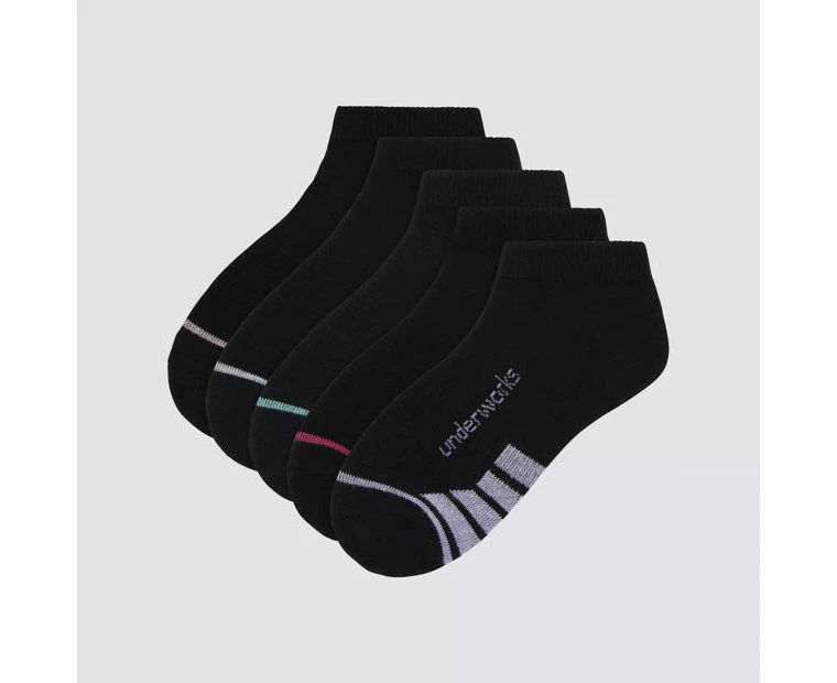 5 Pack Underworks Kids Sport Qtr Crew Socks