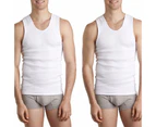 Bonds 2 Pack White Mens Chesty Cotton Plain Singlet Vest Tank Top Undergarment