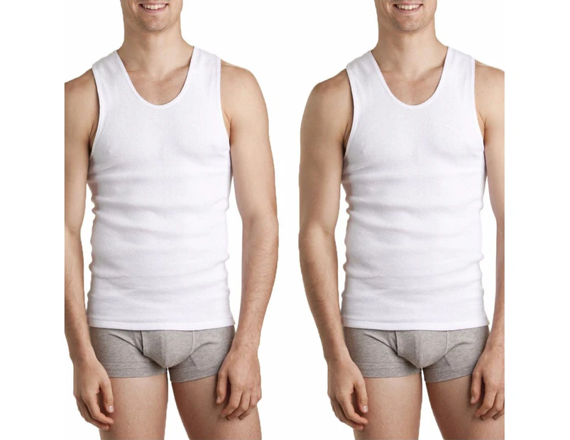 Bonds 2 Pack White Mens Chesty Cotton Plain Singlet Vest Tank Top Undergarment